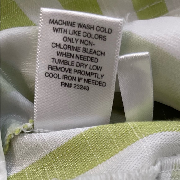 Green and White striped shorts Sz 10 - Picture 4 of 5